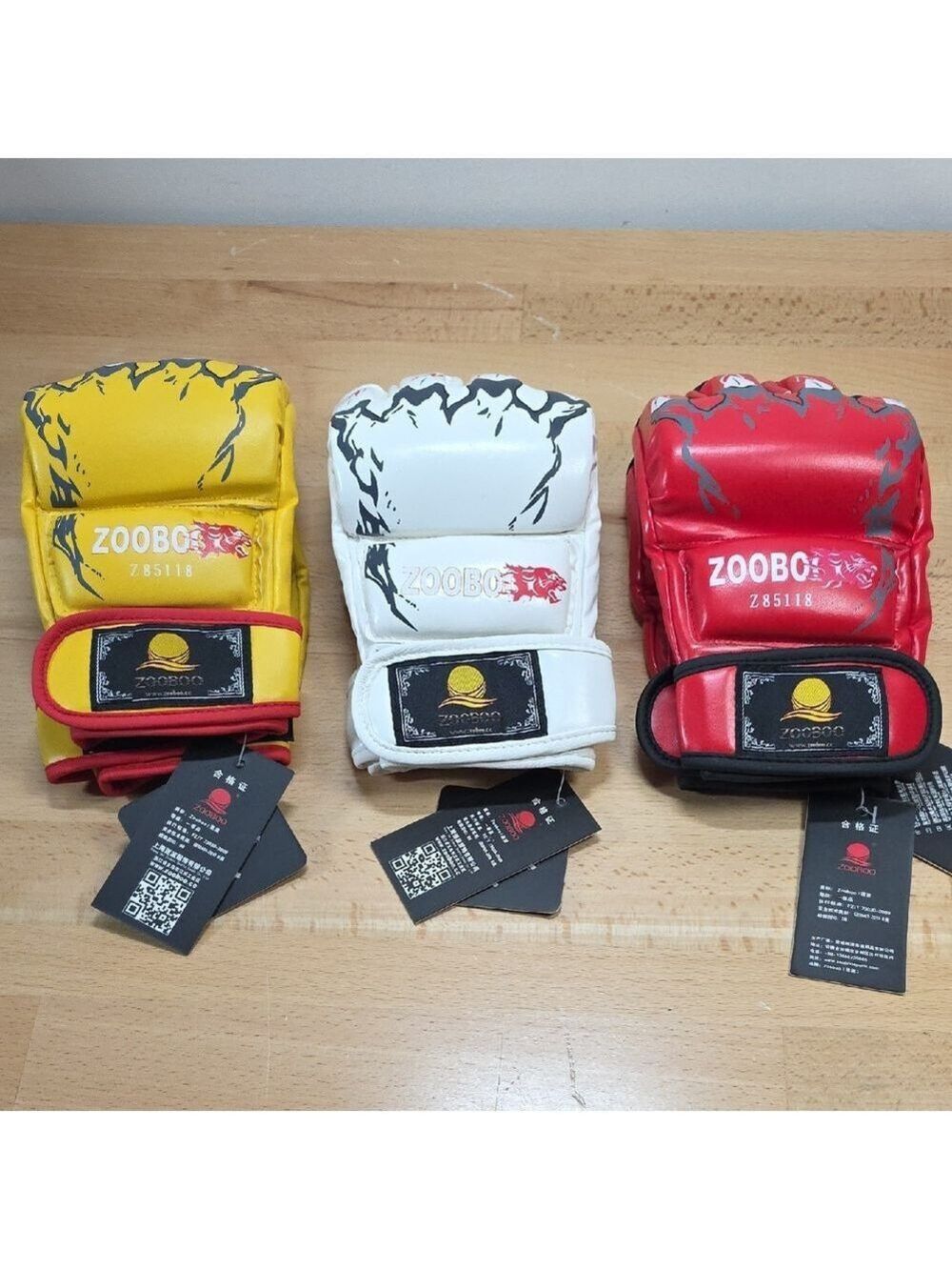 Zooboo MMA Mit Boxing Gloves - Red, White, Yellow, Small Wrists